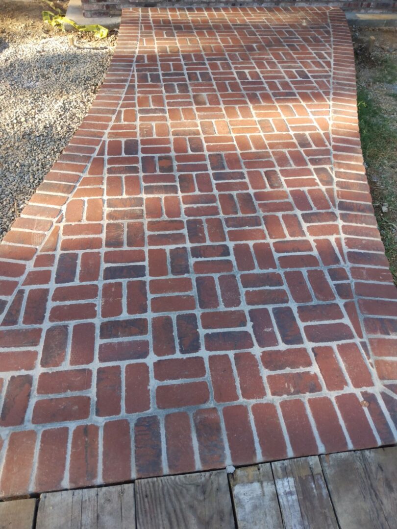 Brick walkway by Lambdin Masonry